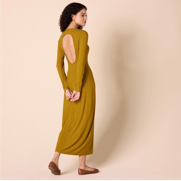 Daily Ritual Large  Ribbed Long Sleeve Maxi Dress - NWT - Picture 3 of 7